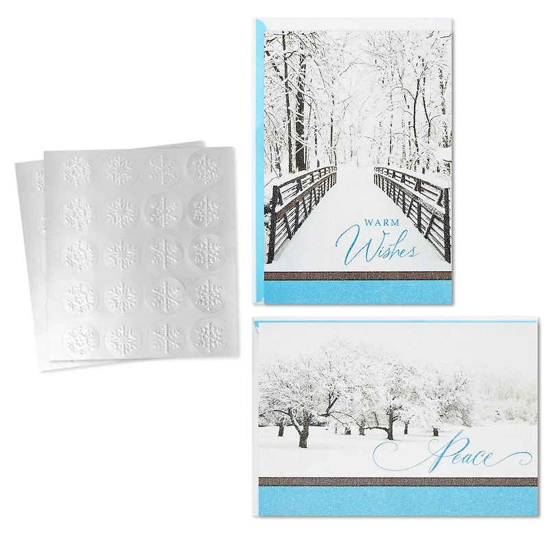 Trees in Snow and Snowy Bridge Boxed Holiday Cards With Seals, Pack of 40 for only USD 18.99 | Hallmark