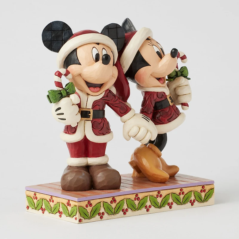Jim Shore Disney Mickey and Minnie With Candy Canes Figurine, 6.14" for only USD 74.99 | Hallmark