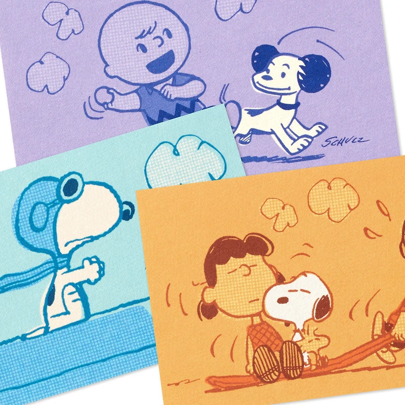 Peanuts® 75th Anniversary Nostalgic Scenes Assorted Blank Mini Note Cards, Pack of 12 for only USD 8.99 | Hallmark