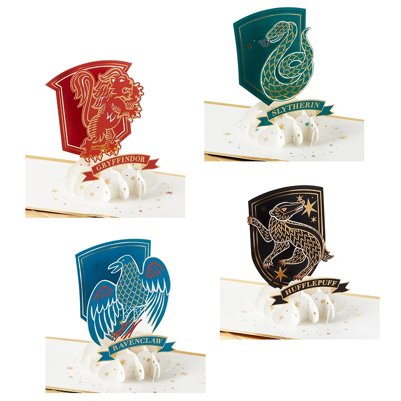 Harry Potter™ House Crests 3D Pop-Up Cards, Pack of 4 for only USD 21.99 | Hallmark