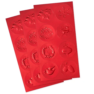 Red Foil Embossed Christmas Seals, 3 sheets for only USD 3.49 | Hallmark