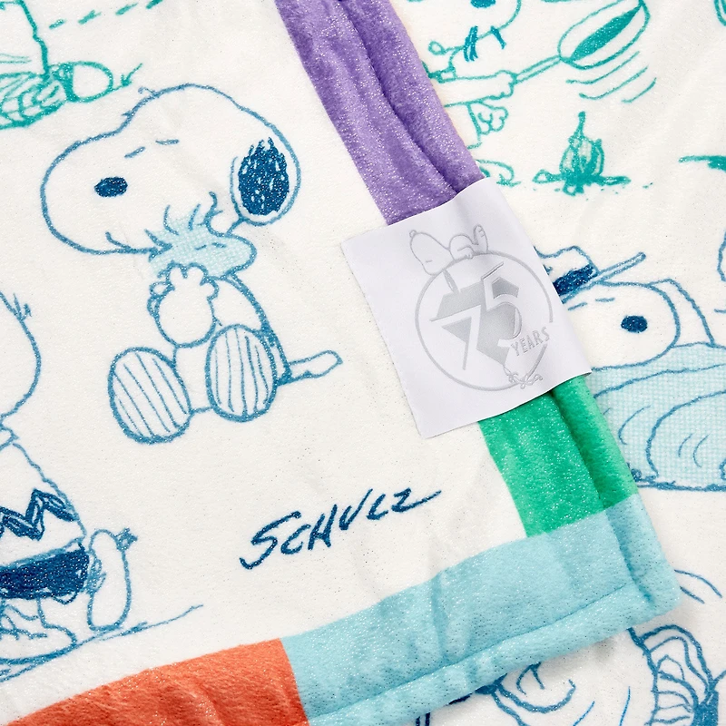 Peanuts® 75th Anniversary Through the Years Plush Throw Blanket, 60x52 for only USD 36.99 | Hallmark