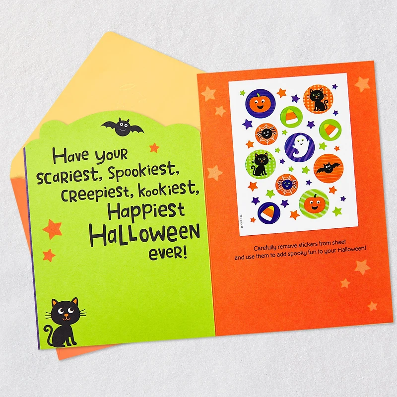 Trick-or-Treating Ghost Halloween Card With Stickers for only USD 3.99 | Hallmark