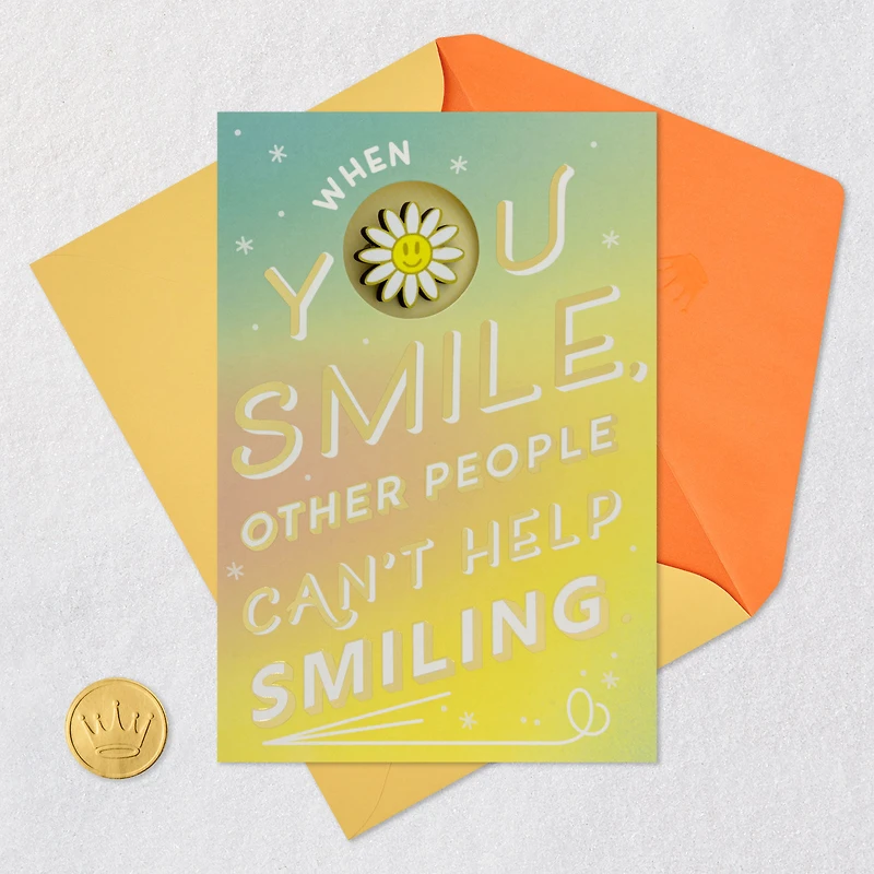 You Make the World a Happier Place Birthday Card With Wearable Pin for only USD 11.99 | Hallmark
