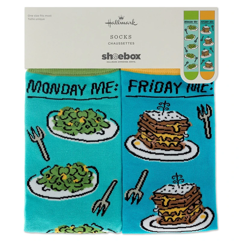 Shoebox Monday vs. Friday Funny Crew Socks for only USD 12.99 | Hallmark