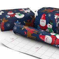 Santa and Friends on Navy Jumbo Christmas Wrapping Paper Roll, 90 sq. ft. for only USD 9.99 | Hallmark