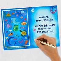Fin-tastic Four Sharks 4th Birthday Card With Stickers for only USD 4.59 | Hallmark