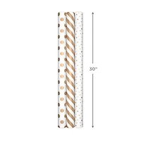 Gold and White 3-Pack Wrapping Paper, 105 sq. ft. total for only USD 19.99 | Hallmark