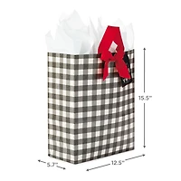 15.5" Buffalo Check Extra-Large Christmas Gift Bag With Tissue Paper for only USD 8.99 | Hallmark