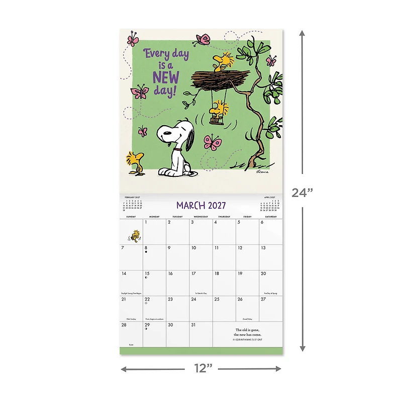 Peanuts® Happiness and Fun 2027 Inspirational 12-Month Wall Calendar, 12x12 for only USD 16.99 | Hallmark