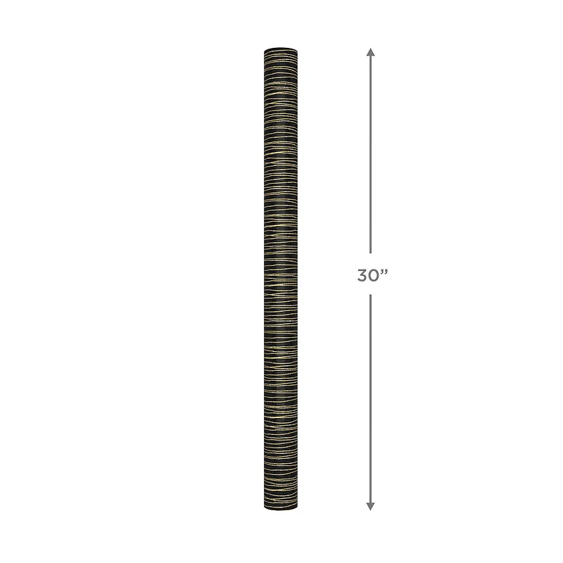 Gold Stripes on Black Wrapping Paper, 17.5 sq. ft. for only USD 4.99 | Hallmark