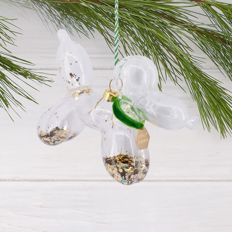 Signature Green and Gold Balloon Dog Glass Hallmark Ornament for only USD 22.99 | Hallmark