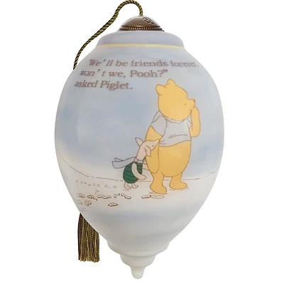 Ne'Qwa Art Friends Forever Winnie the Pooh and Piglet Glass Christmas Ornament for only USD 55.00 | Hallmark