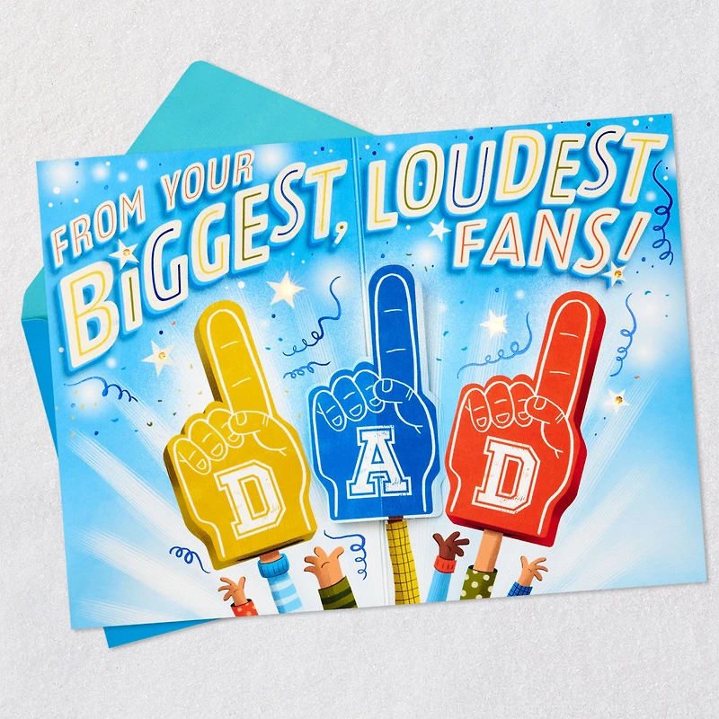 Wishes From Your Biggest Fans Pop-Up Father's Day Card for Dad With Lights and Sound for only USD 9.99 | Hallmark