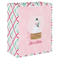 13" Snowman Snow Globe on Pink Large Holiday Gift Bag for only USD 4.49 | Hallmark