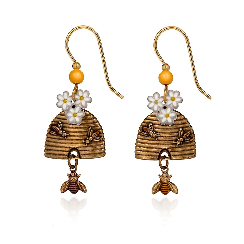 Silver Forest Beehive, Bee and Flower Drop Earrings for only USD 21.00 | Hallmark