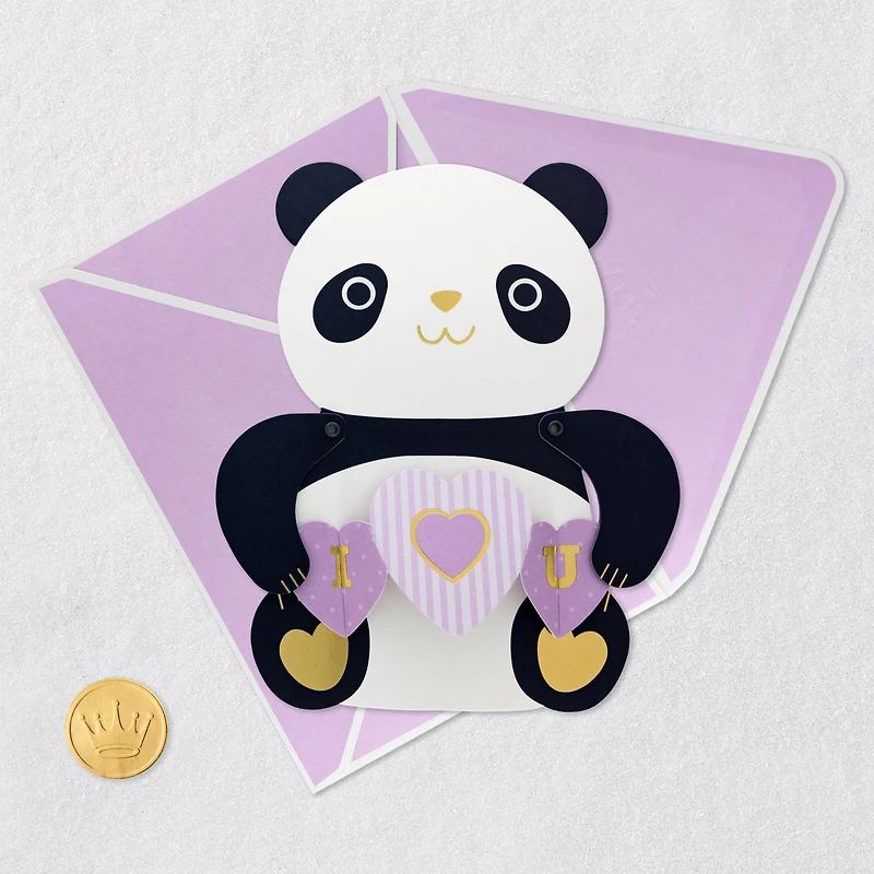 Panda Bear With Hearts Paper Craft Mother's Day Card for only USD 5.99 | Hallmark