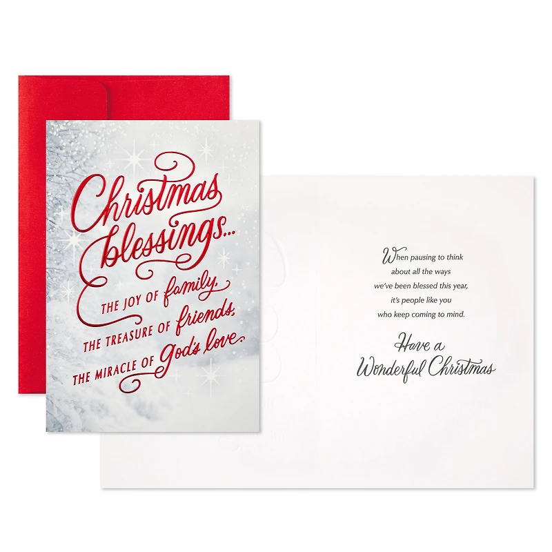 Red Script and Snowy Evergreens Boxed Christmas Cards, Pack of 16 for only USD 15.49 | Hallmark