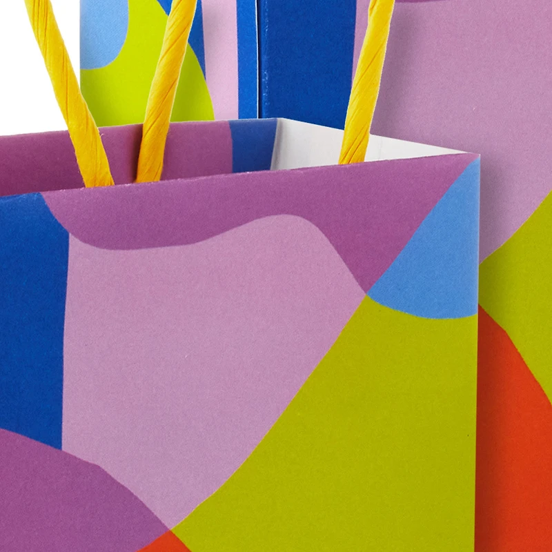 4" Abstract Neon Shapes Mini Treat Bags With Handles, Pack of 4 for only USD 4.99 | Hallmark