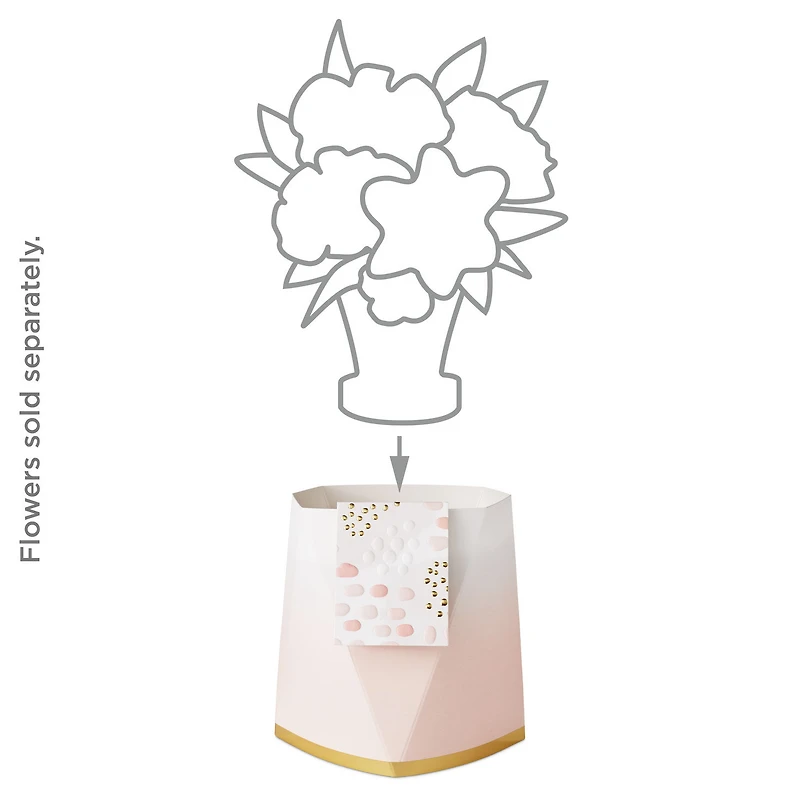 Build-a-Bouquet Pink Ombré Pop-Up Paper Vase With Mini Card for only USD 4.99 | Hallmark