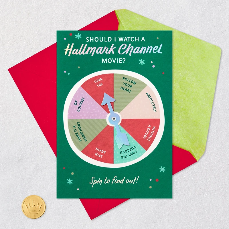 Hallmark Channel Christmas Movie Christmas Card With Spinner Wheel for only USD 5.99 | Hallmark