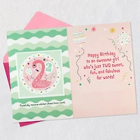 For a Fun and Fabulous Girl 2nd Birthday Card With Sticker for only USD 4.59 | Hallmark