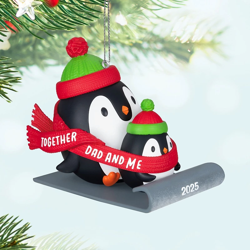 Dad & Me Penguins Sledding 2025 Ornament for only USD 19.99 | Hallmark