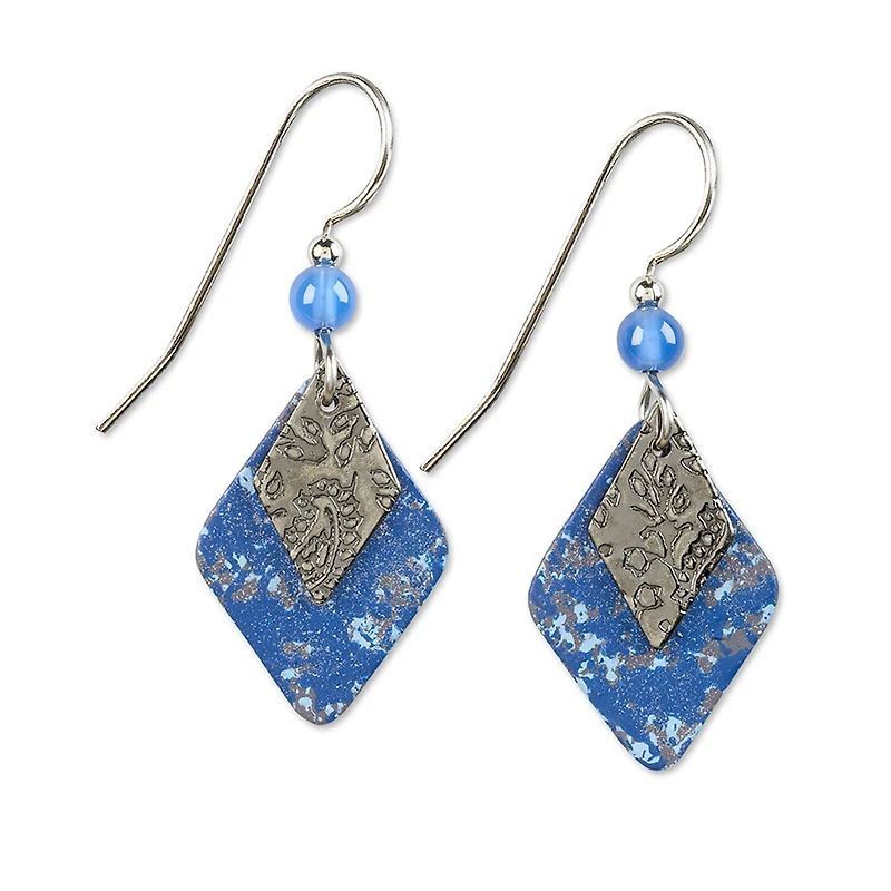 Silver Forest Layered Diamond Duet Silver Metal Drop Earrings for only USD 18.00 | Hallmark