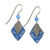 Silver Forest Layered Diamond Duet Silver Metal Drop Earrings for only USD 18.00 | Hallmark