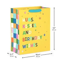 13" Hugs, Kisses and Birthday Wishes on Yellow Large Gift Bag for only USD 4.99 | Hallmark