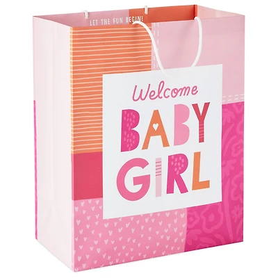 13" Welcome Baby Girl Large New Baby Gift Bag for only USD 4.99 | Hallmark