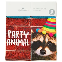Party Animal Raccoon Fun Crew Socks for only USD 12.99 | Hallmark