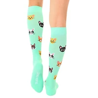Living Royal Cat Faces on Mint Green Compression Socks for only USD 15.00 | Hallmark
