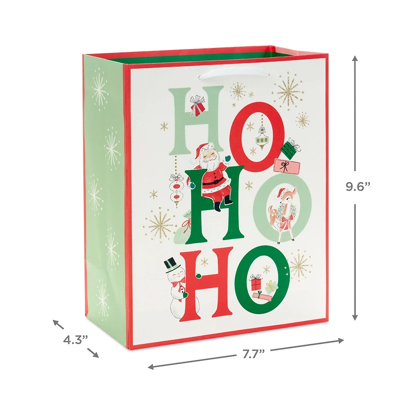 9.6" Vintage Santa Ho Ho Ho Medium Christmas Gift Bag for only USD 3.49 | Hallmark