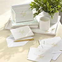 Gold Script on White Blank Thank You Notes, Pack of 10 for only USD 10.49 | Hallmark