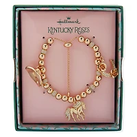 Kentucky Roses Gold Metal Beaded Bracelet With Charms for only USD 28.00 | Hallmark