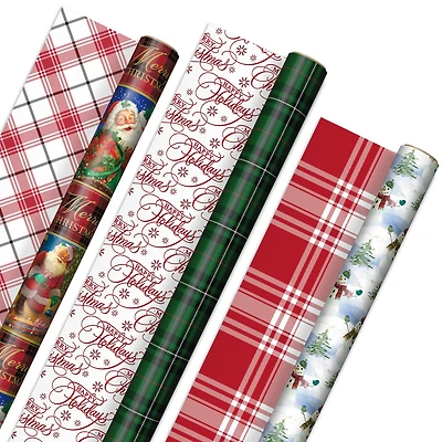 Christmas Classics 3-Pack Reversible Wrapping Paper Assortment, 120 sq. ft. for only USD 16.99 | Hallmark