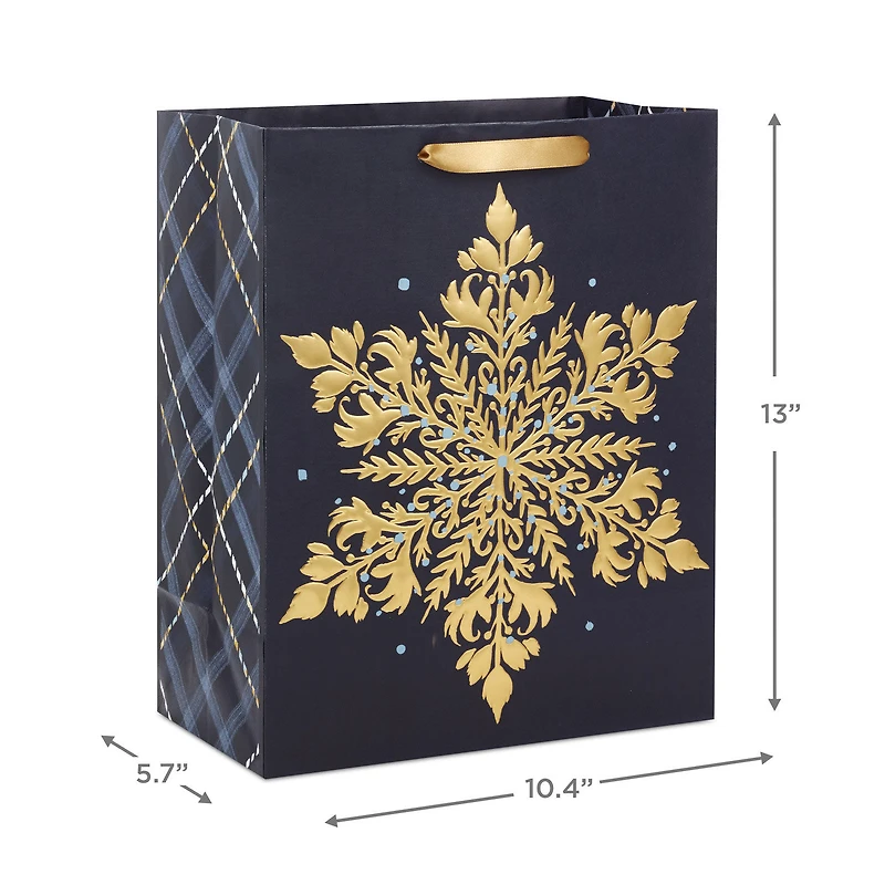 13" Elegant Gold Snowflake Large Holiday Gift Bag for only USD 4.99 | Hallmark