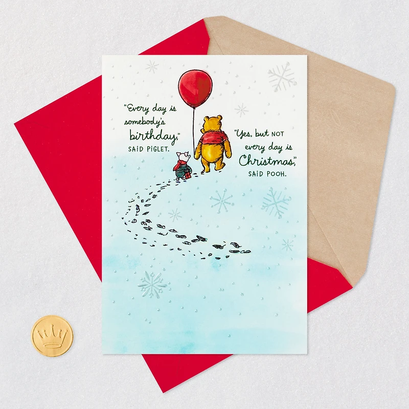 Disney Winnie the Pooh and Piglet Christmas Birthday Card for only USD 3.99 | Hallmark