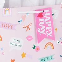 13" Happy Heart Day Doodles Large Valentine's Day Gift Bag With Tissue Paper for only USD 7.99 | Hallmark