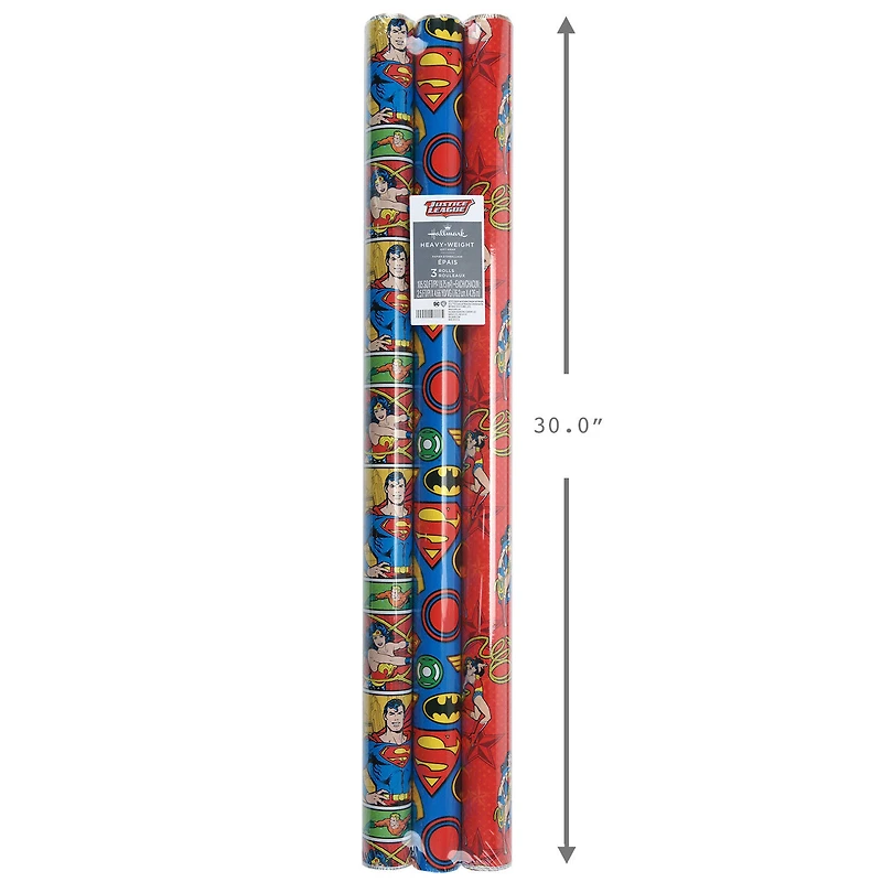 DC™ Justice League™ 3-Pack Wrapping Paper Roll Bundle, 60 sq. ft. total for only USD 16.99 | Hallmark