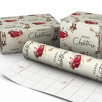 Reindeer and Sleigh on Ivory Jumbo Christmas Wrapping Paper Roll, 90 sq. ft. for only USD 9.99 | Hallmark