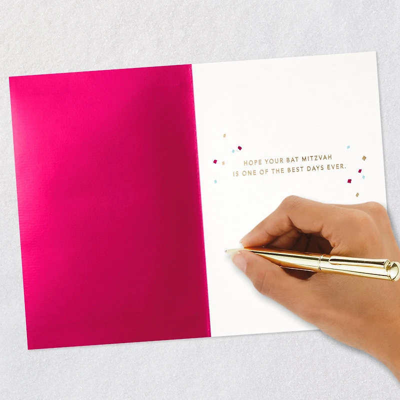 Pink and Gold Confetti Bat Mitzvah Card for only USD 8.59 | Hallmark
