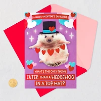 Hedgehog in a Top Hat Valentine's Day Card for only USD 3.99 | Hallmark
