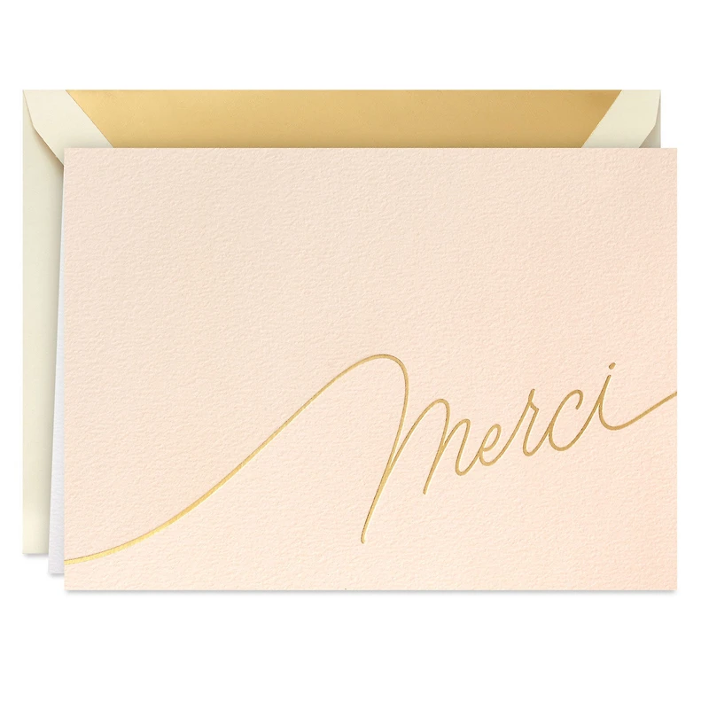 Merci on Blush Boxed Blank Thank-You Notes, Pack of 8 for only USD 15.49 | Hallmark