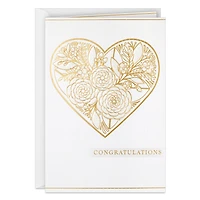 Gold Floral Heart Congratulations Wedding Card for only USD 5.99 | Hallmark