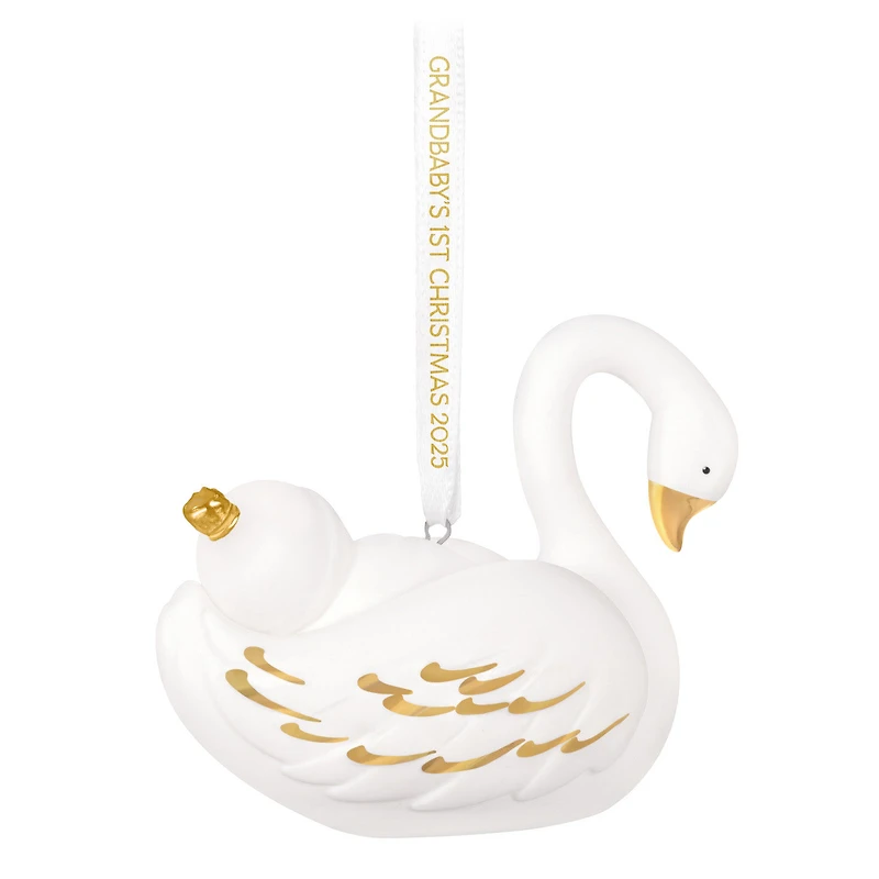 Grandbaby's First Christmas Swan 2025 Porcelain Ornament for only USD 30.99 | Hallmark