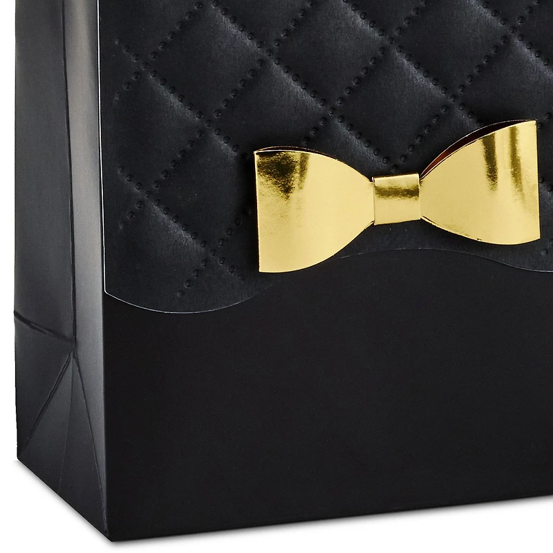 5.5" Gold Bow on Black Small Square Gift Bag for only USD 6.79 | Hallmark