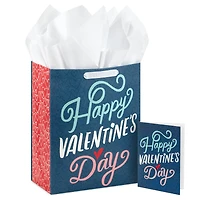 13" Happy Valentine's Day on Blue Large Gift Bag With Card and Tissue for only USD 7.49 | Hallmark