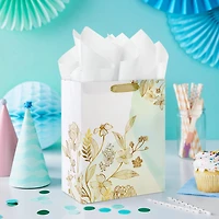 9.6" Gold Wildflowers Medium Gift Bag for only USD 3.99 | Hallmark